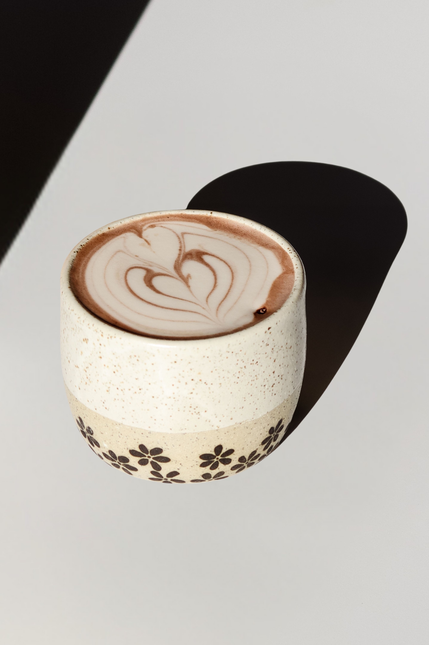 Flowered 8oz handcrafted coffee cup