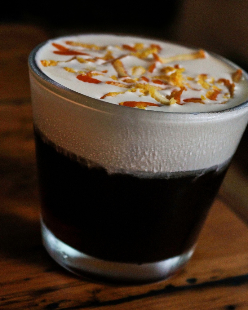 Mont Blanc Iced Coffee sitting on a table